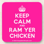 [Crown] keep calm and ram yer chicken  Cork Coasters