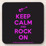 [Electric guitar] keep calm and rock on  Cork Coasters