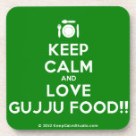 [Cutlery and plate] keep calm and love gujju food!!  Cork Coasters