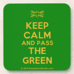 [UK Flag] keep calm and pass the green  Cork Coasters