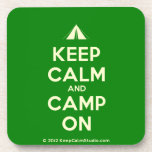 [Tent] keep calm and camp on  Cork Coasters