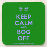 [UK Flag] keep calm and bog off  Cork Coasters