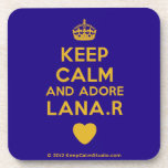 [Crown] keep calm and adore lana.r [Love heart]  Cork Coasters