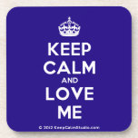 [Crown] keep calm and love me  Cork Coasters