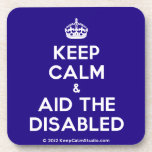 [Crown] keep calm & aid the disabled  Cork Coasters