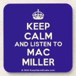 [Crown] keep calm and listen to mac miller  Cork Coasters