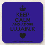 [Crown] keep calm and adore lujain.k [Love heart]  Cork Coasters