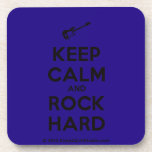 [Electric guitar] keep calm and rock hard  Cork Coasters