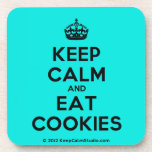 [Crown] keep calm and eat cookies  Cork Coasters