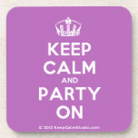 [Dancing crown] keep calm and party on  Cork Coasters