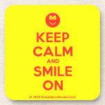 [Smile] keep calm and smile on  Cork Coasters