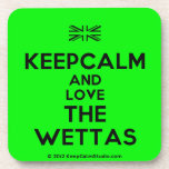 [UK Flag] keepcalm and love the wettas  Cork Coasters