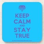 [Crown upside down] keep calm and stay true  Cork Coasters