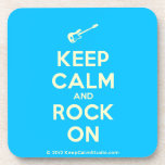 [Electric guitar] keep calm and rock on  Cork Coasters