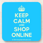 [Crown] keep calm and shop online  Cork Coasters