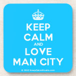 [Crown] keep calm and love man city  Cork Coasters