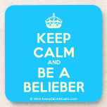 [Crown] keep calm and be a belieber  Cork Coasters