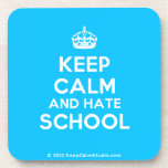 [Crown] keep calm and hate school  Cork Coasters