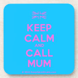 [UK Flag] keep calm and call mum  Cork Coasters