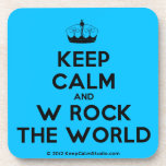 [Knitting crown] keep calm and w rock the world  Cork Coasters