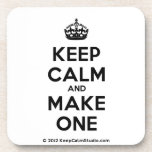 [Crown] keep calm and make one  Cork Coasters