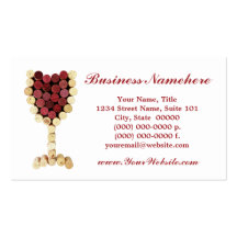 Cork Wine Glass Business Cards