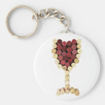 Cork Wine Glass Keychain