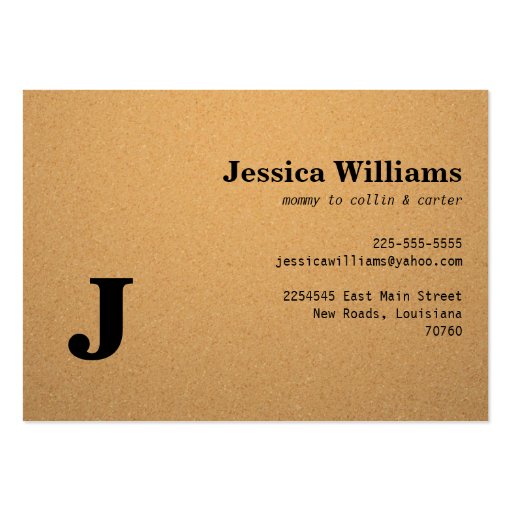 Corkboard Calling Card Business Card (front side)