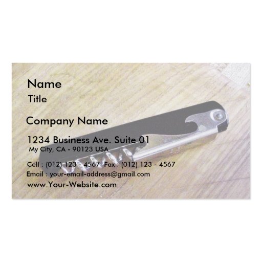 Corkscrew Business Card Templates (front side)