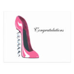 Corkscrew Pink Stiletto Shoe Postcards
