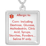 Corn Allergy   Alert Necklace