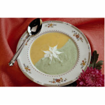 Corn and pea soup photo sculpture