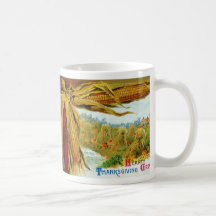 Corn and Pumpkins Vintage Thanksgiving Coffee Mug