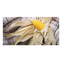 Corn cob personalized photo card
