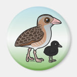 Corn Crake with baby Fridge Magnet