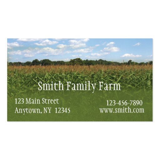 Corn Crop Business Card (front side)