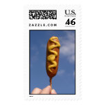 Corn Dog In The Sky With Mustard! postage