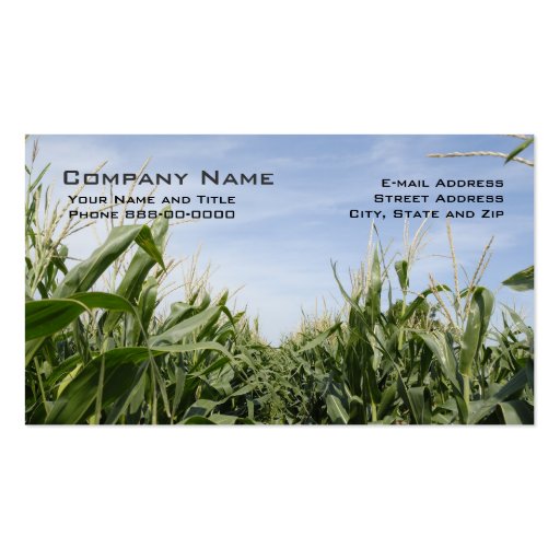 Corn Farmer Business Cards (front side)