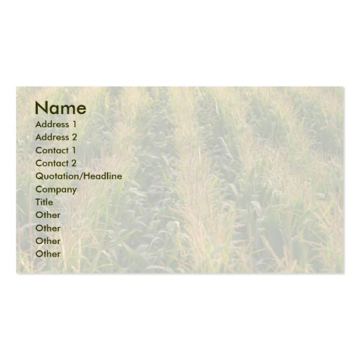 Corn field business card templates