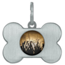 Corn field silhouettes pet name tags