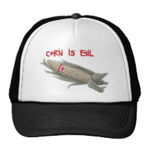 corn is evil2 trucker hat