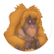 Corn-Jug-Playin' Orangutan Stickers by stlewis75 Corn-Jug-Playin' Orangutan Stickers