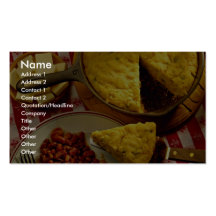 Cornbread, beans business card
