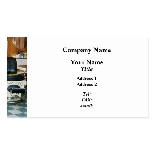 Corner Barber Shop Two Chairs Business Card Templates (front side)