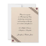 Corner Border and Flower in Espresso and Wine Announcement