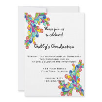 Corner Curls Graduation Party Invitation