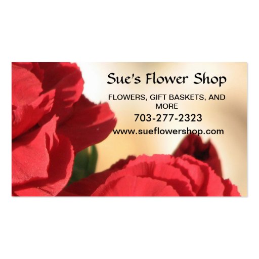 Corner Red Foral Business Card