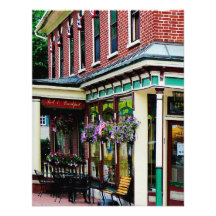 Corner Restaurant with Hanging Plants Custom Announcements