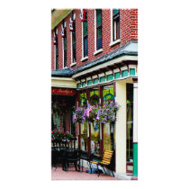 Corner Restaurant with Hanging Plants Photo Card Template