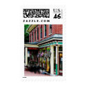 Corner Restaurant with Hanging Plants stamp